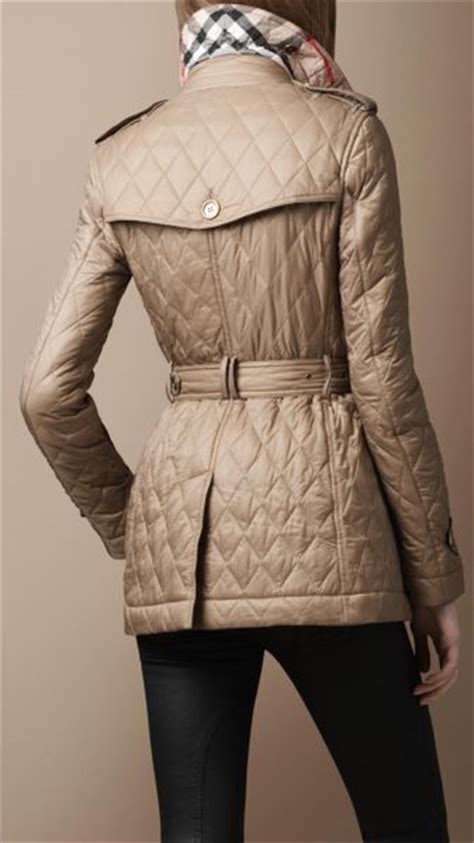 burberry brit ladies quilted beige coat jacket|burberry diamond quilted fitted jacket.